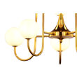 Candelabru modern geometric auriu abajururi sticla opal 10xG9/60W Selen 1942 Jupiter